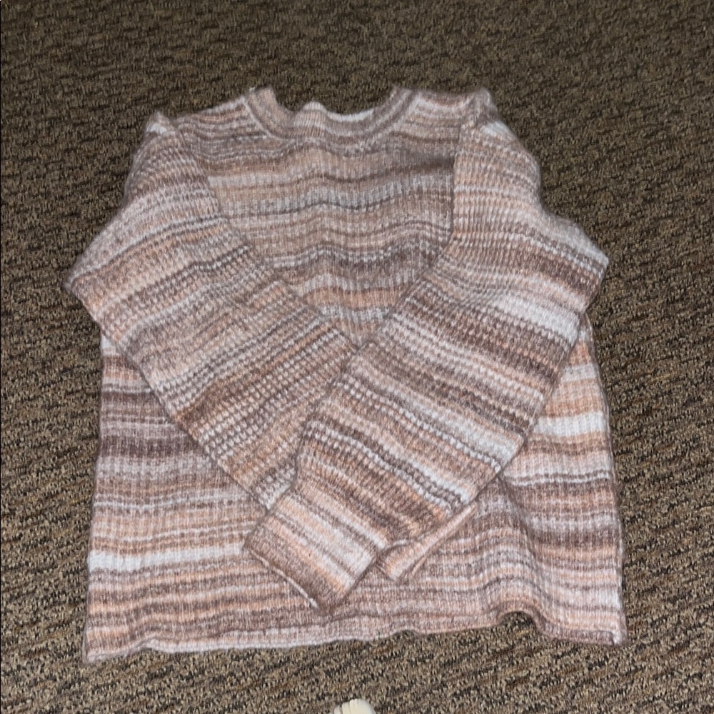 Striped Brown and Cream Women's Sweater